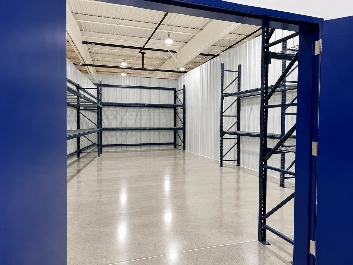 inside view of units with racks